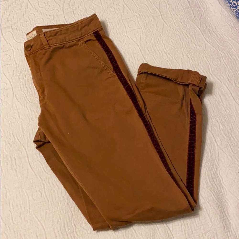 Anthropologie Women’s Chinos with Velvet Stripe